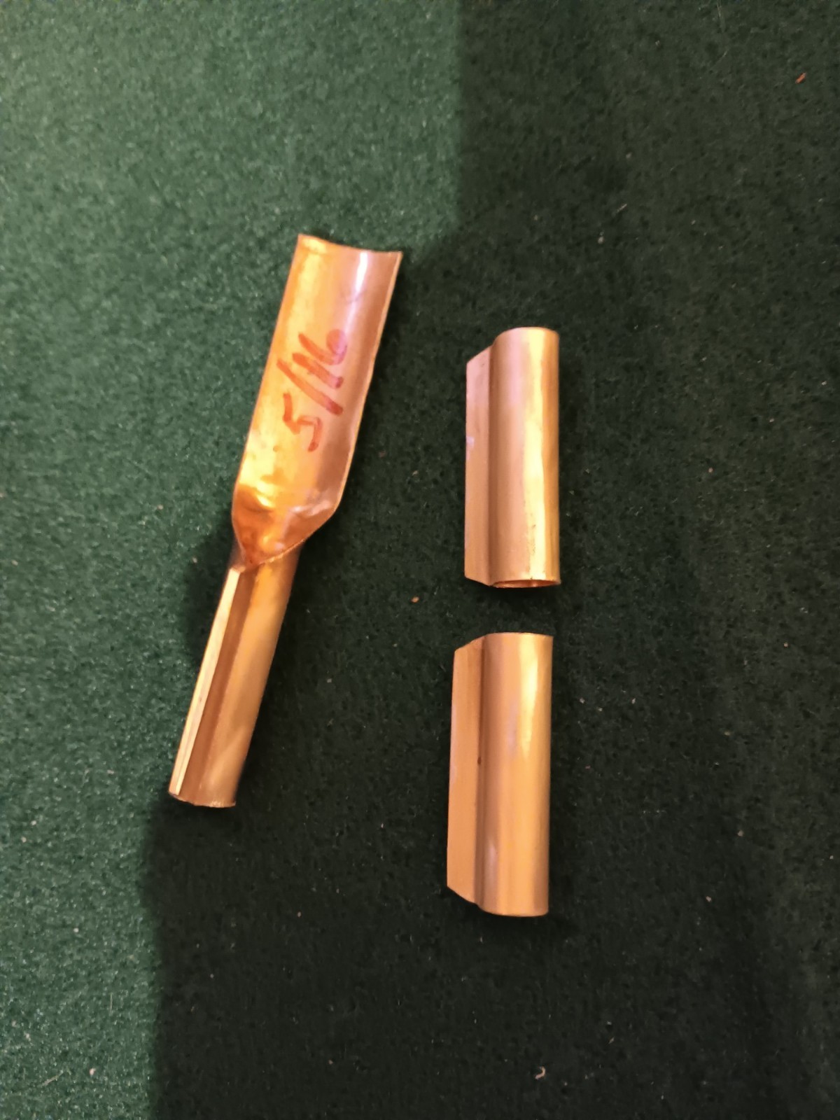 Fullstock Muzzleloader ramrod pipes in brass.  5/16" size rod,  NOS & unused