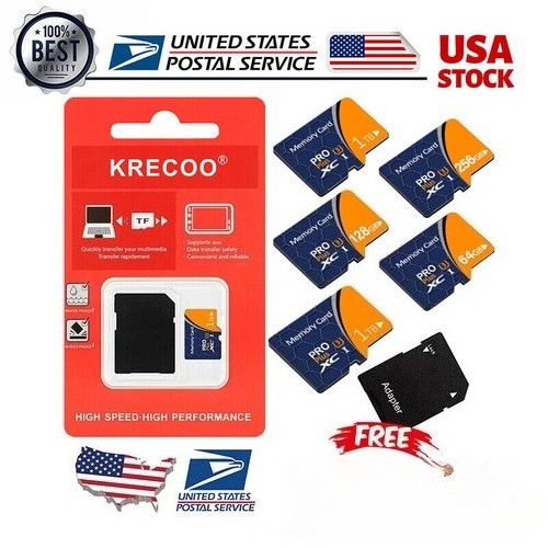 128GB 256GB Micro SD Card Memory Card TF Card with Free Adapter High Speed Lot