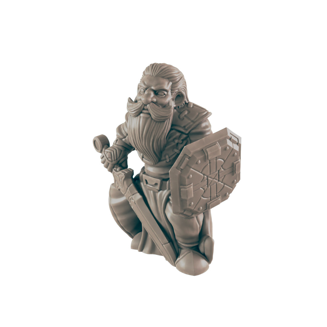 Paladin Dwarf Male - Everyday Heroes - Minis - EC3D - - Dungeons & Dragons - RPG