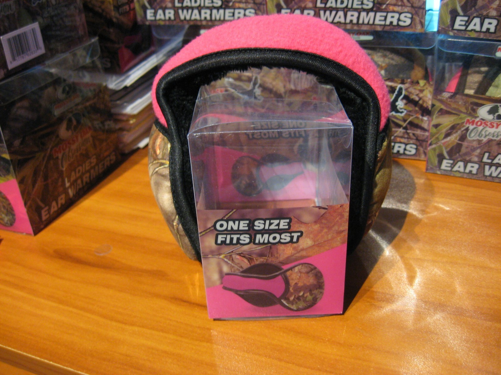 Ladies Mossy Oak Ear Warmer Muffs Break-Up Camo & Pink OSFM Women's Hunting Hat
