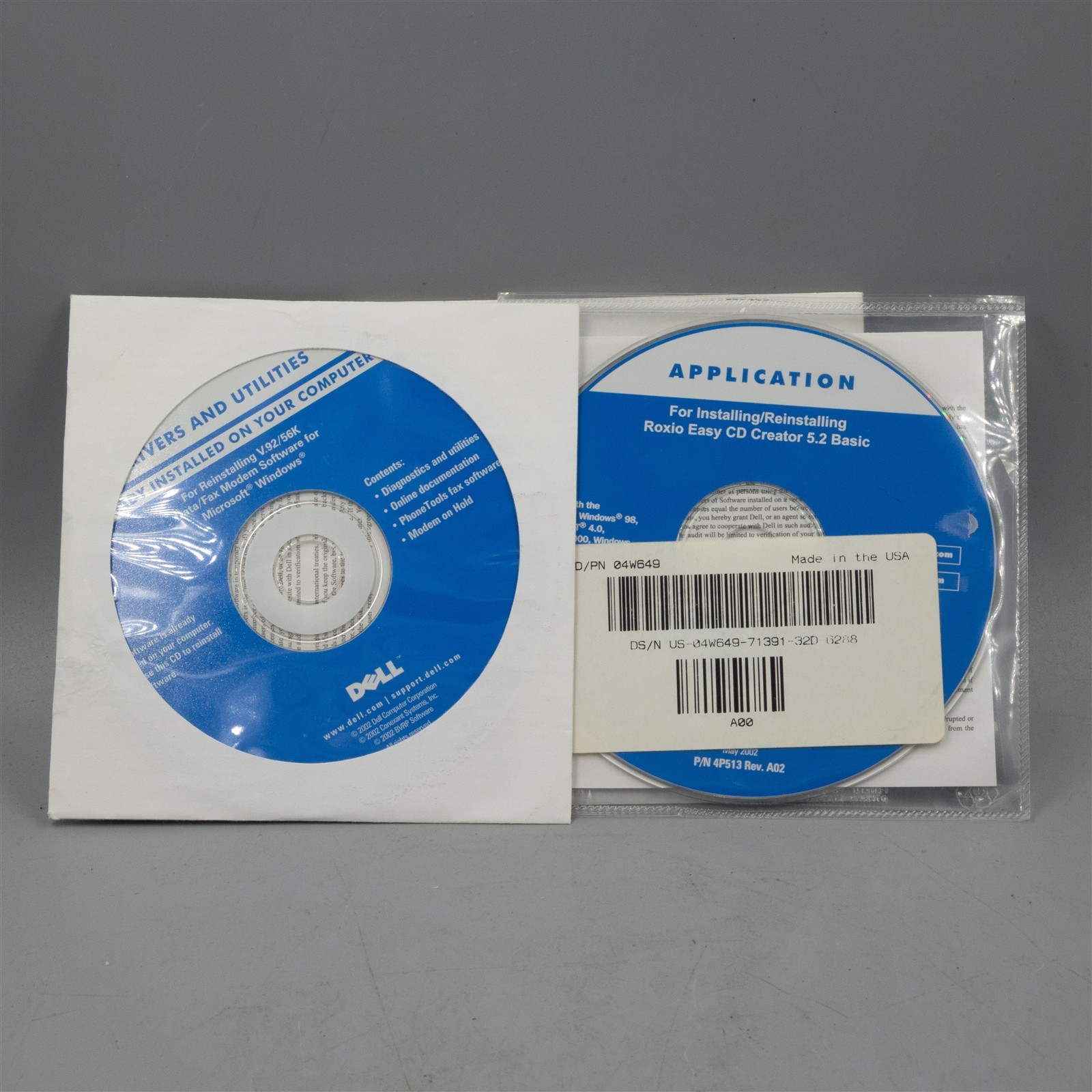 Dell Driver and Application CDs 9G705 etc (2002)