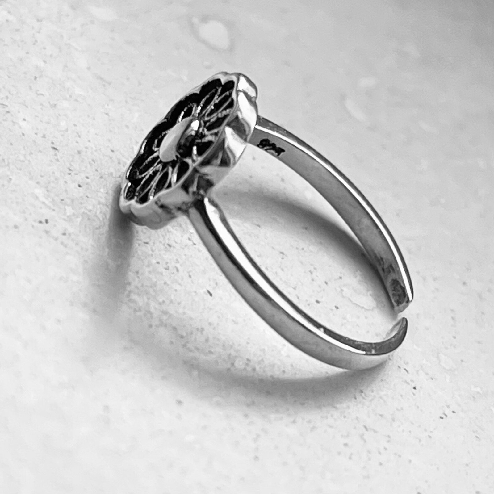 Sterling Silver Mandala Toe Ring, Flower Ring, Silver Rings