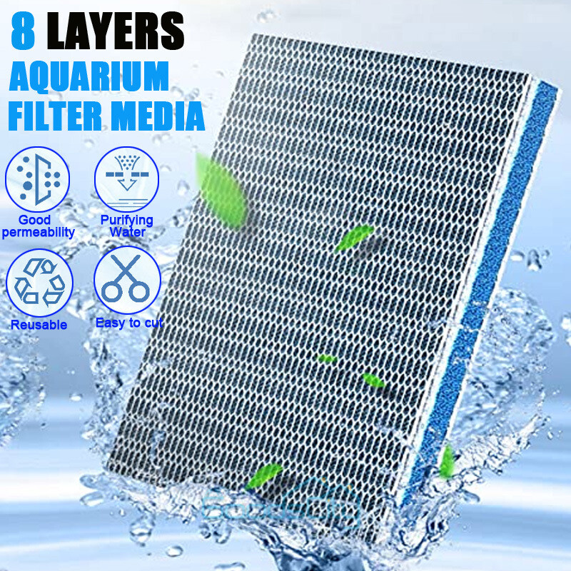 2026 8D Nano Filter 8-Layer Aquarium Filter Media Pad Cut to Fit for Fish Tank