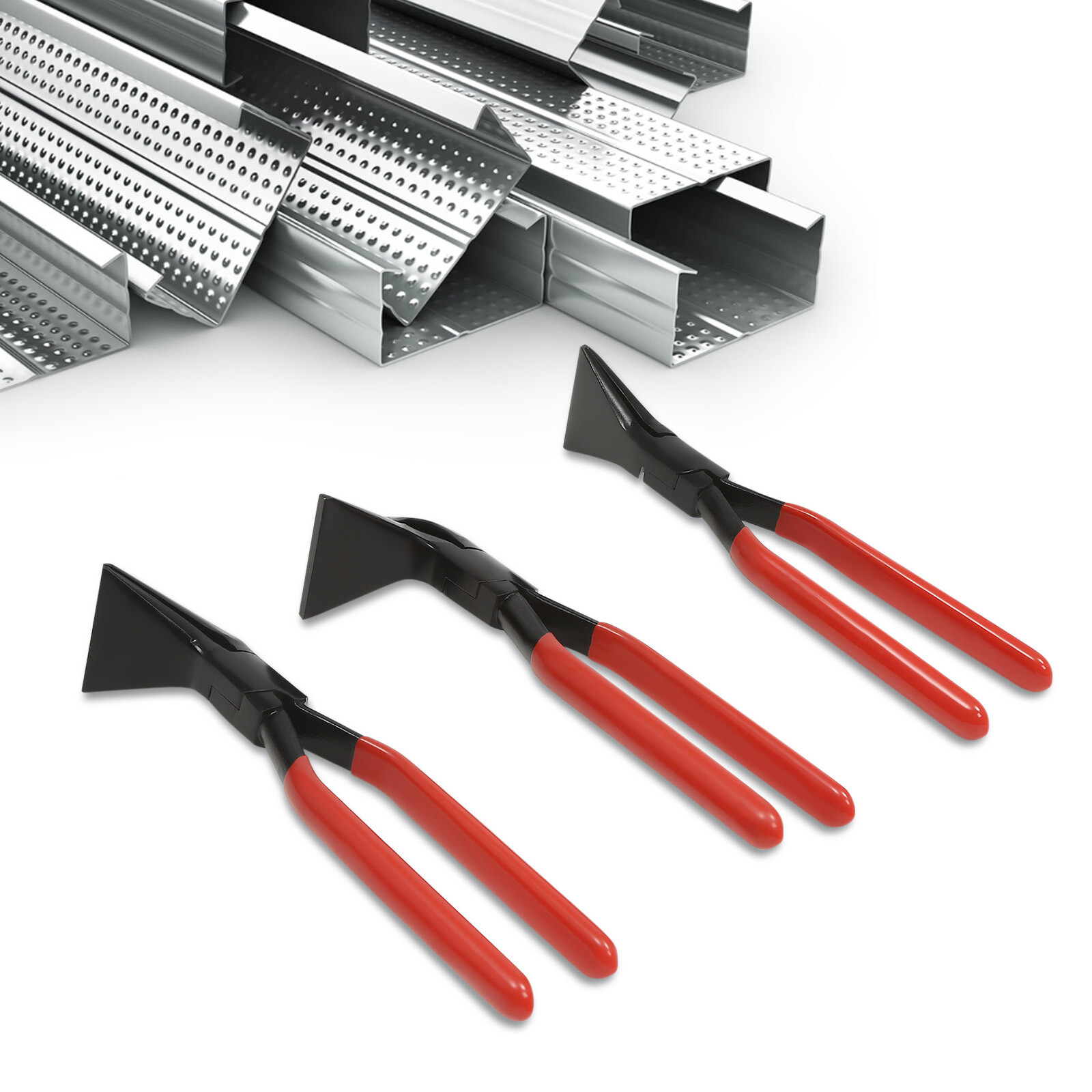 3-Piece Sheet Straight Bending Plier Hand Seamers Sheet Metal Tool 45° & 90°
