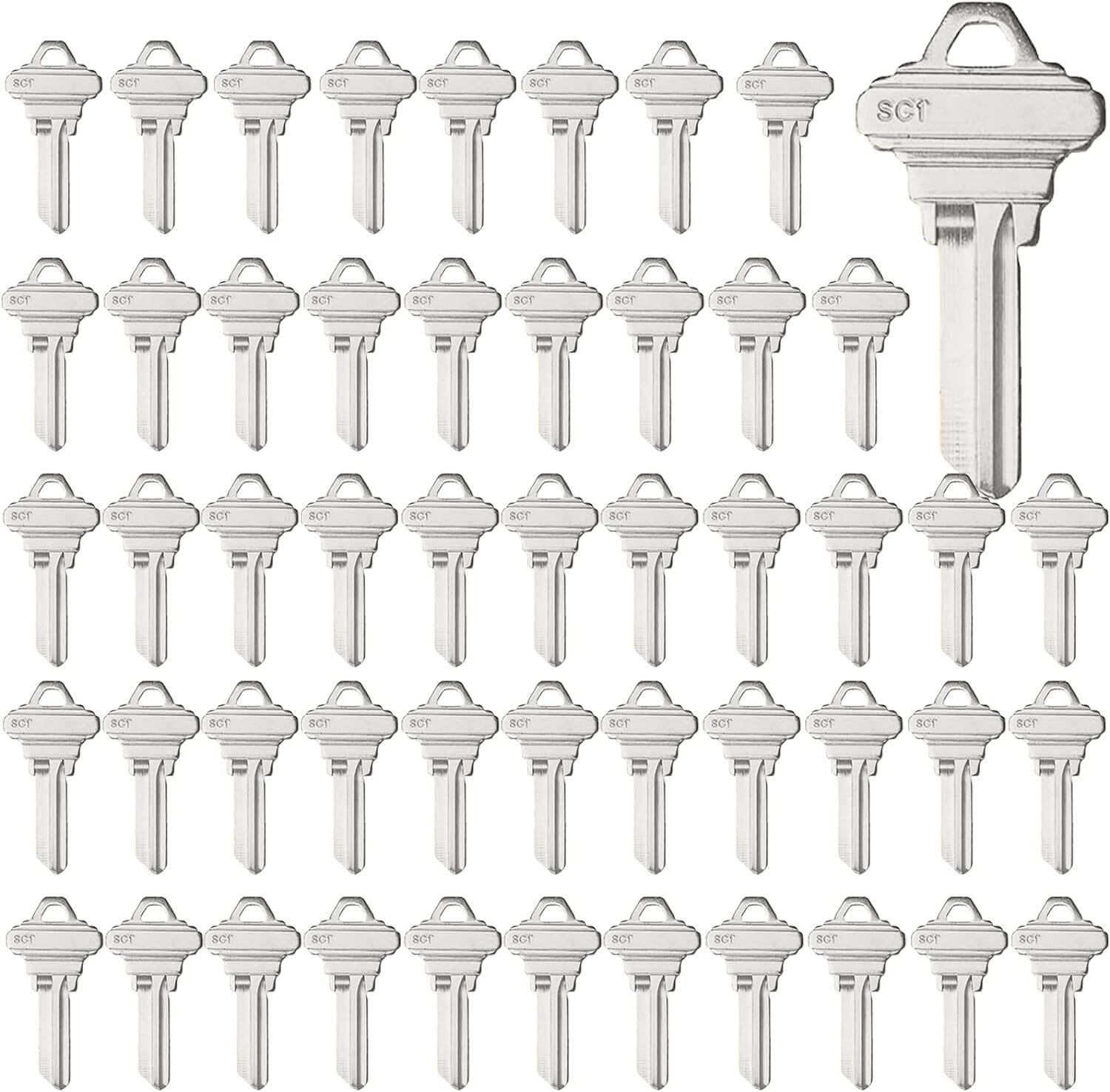 SC1 Key Blanks Pack of 50 Uncut Blank Keys Copper Structures Blank Keys 5Pin