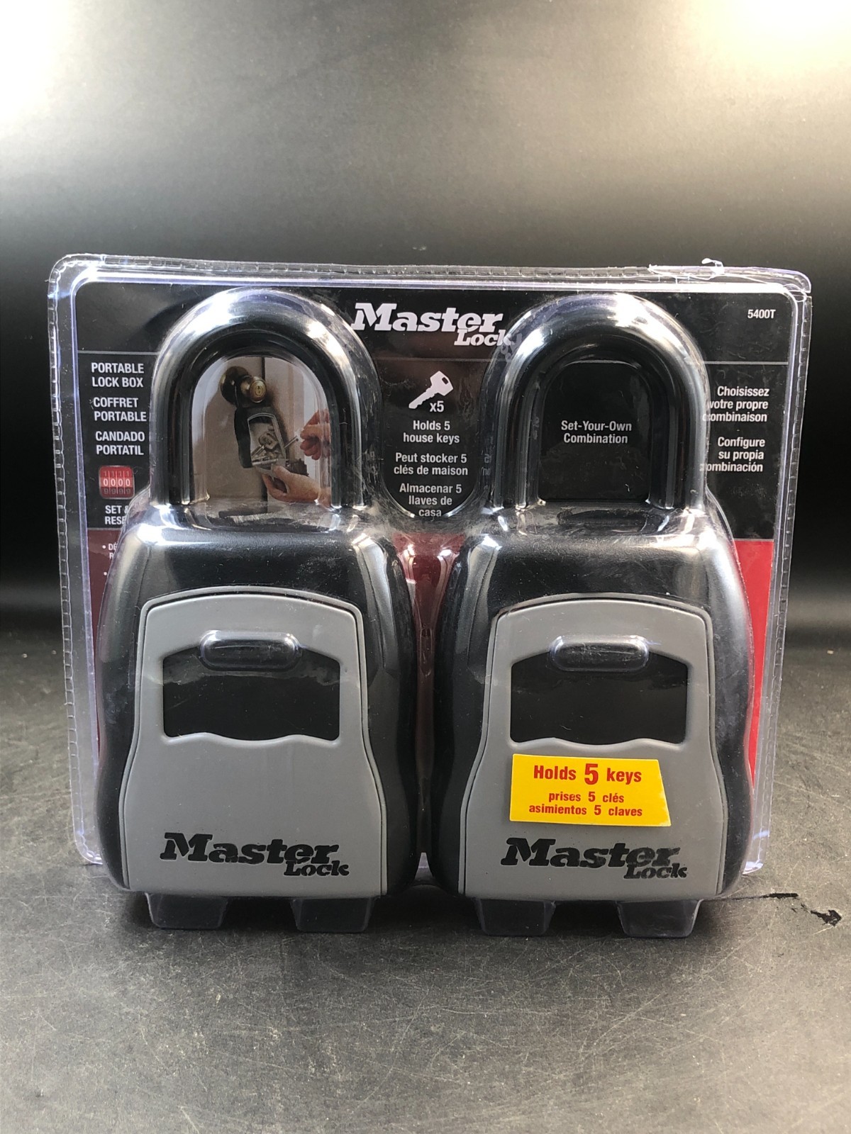 MasterLock Lock Boxes: 5400T 2 Pack New/Sealed. Each Holds 5 Keys- Set & Reset.