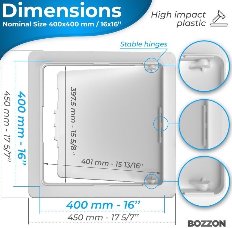 Access Panel for Drywall - 16 x 16 inch - Wall Hole Cover - Access Door - Plu...