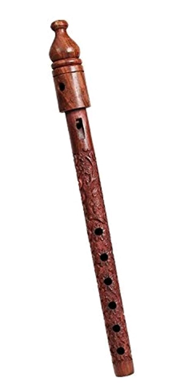 Wooden Handcrafted Flute, Designer Beautiful Wooden Bansuri/Flute Musical Mouth