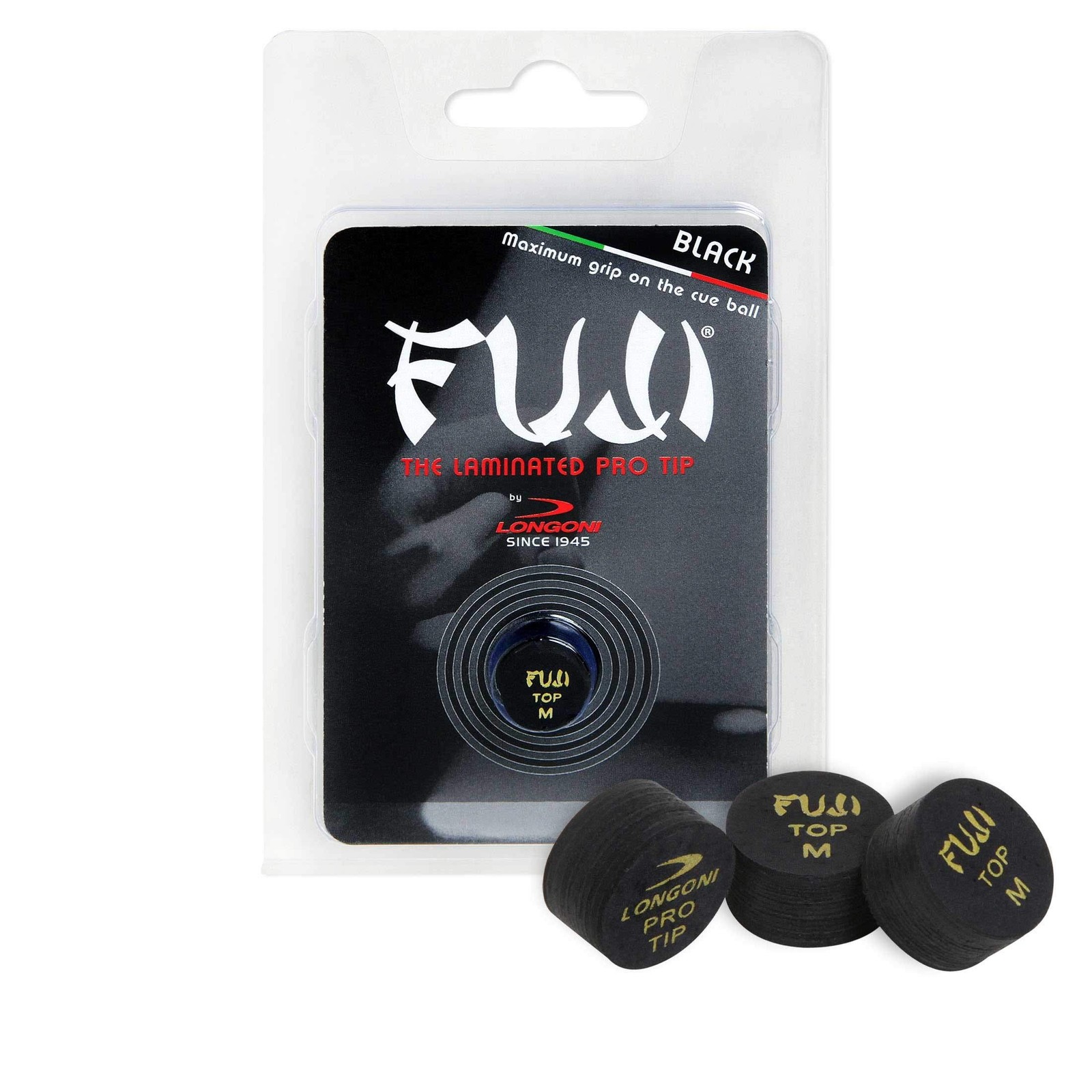 Fuji Pool Billiard CUE TIP - Black - Medium - 13 or 14 mm (14 mm)