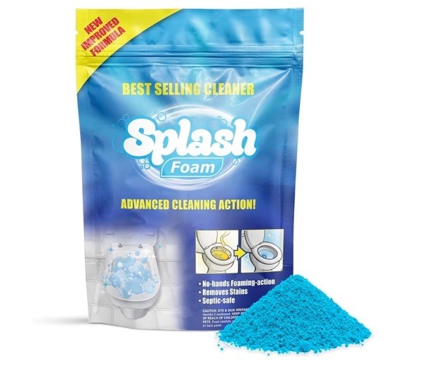 Splash Foam Toilet Cleaner Self Activating Cleaning Powder  Exp Feb 2027 New!