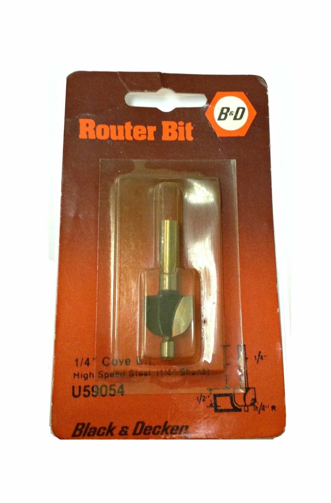 Black & Decker 1/4" Cove Bit High Speed Steel Router Bit 1/4" shank