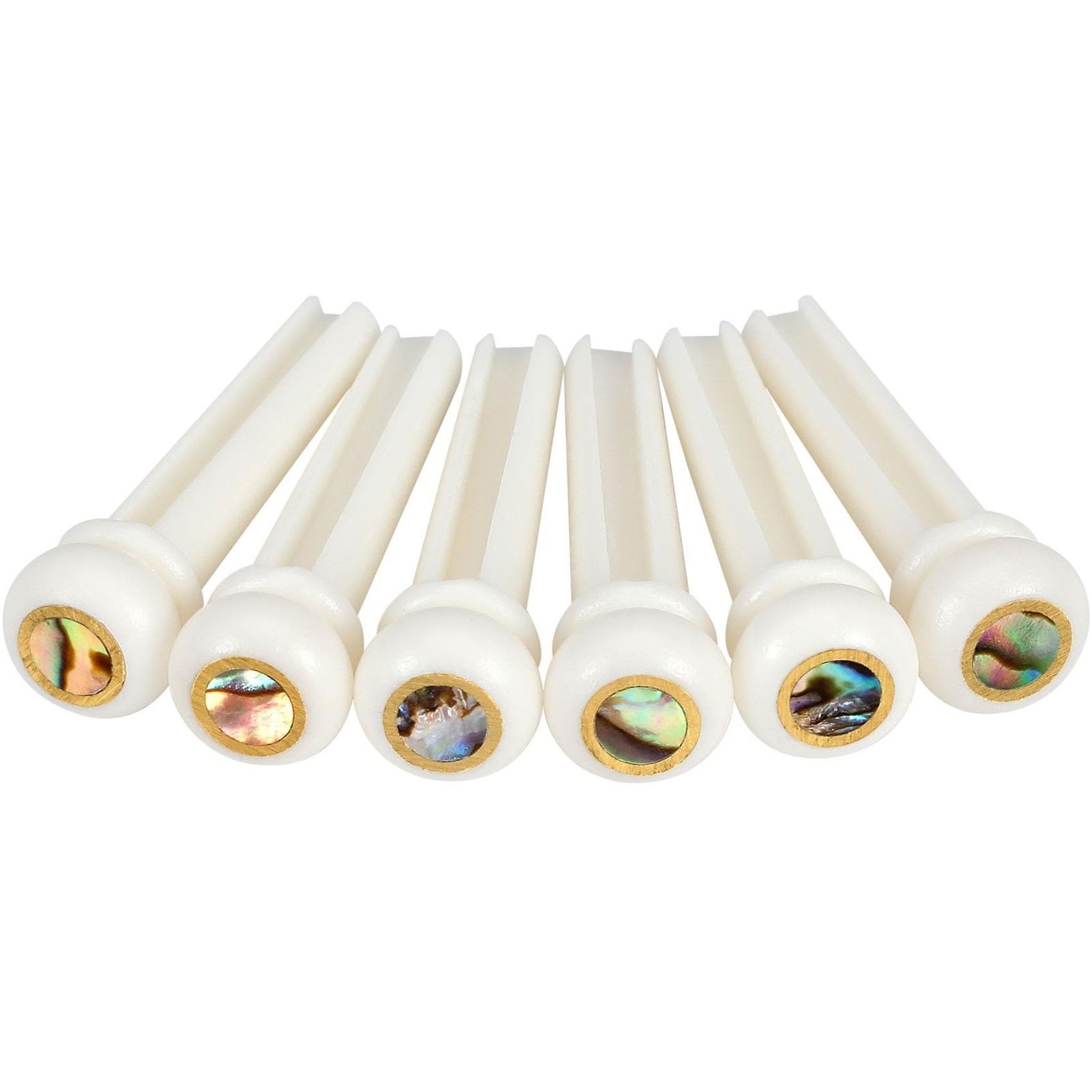 6 Pcs Bone Guitar Bridge Pins for Acoustic Guitar Accessories– Abalone Dot
