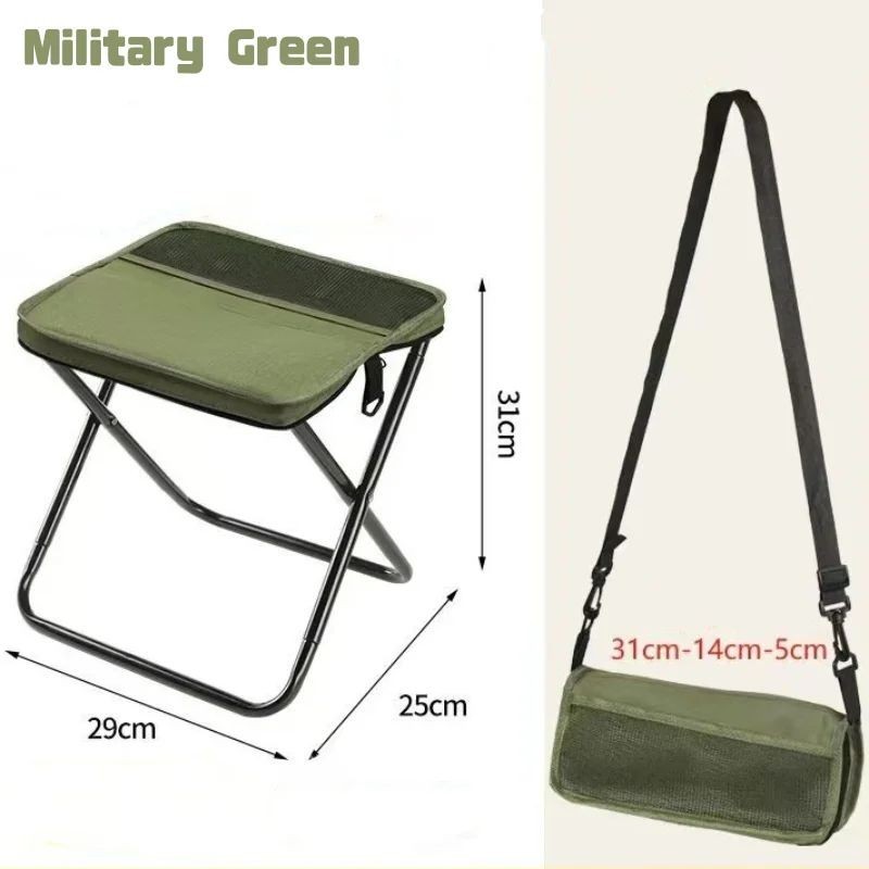 Portable Foldable Camping Stool Lightweight Compact Chair Backpack Outdoor