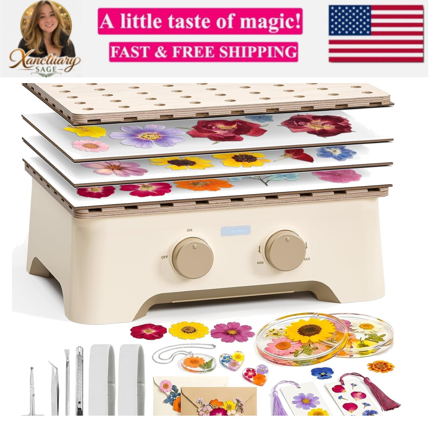 Electric Flower Press Kit, Fast Drying Flower Drying Machine, Air-Dried and C...