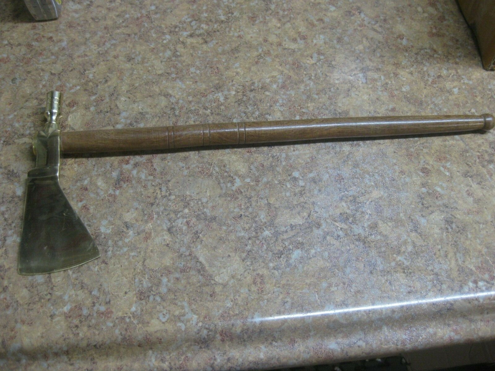 Smokable Wood and Brass 18 inch Pipe Mountain Man Smokable Plain Design