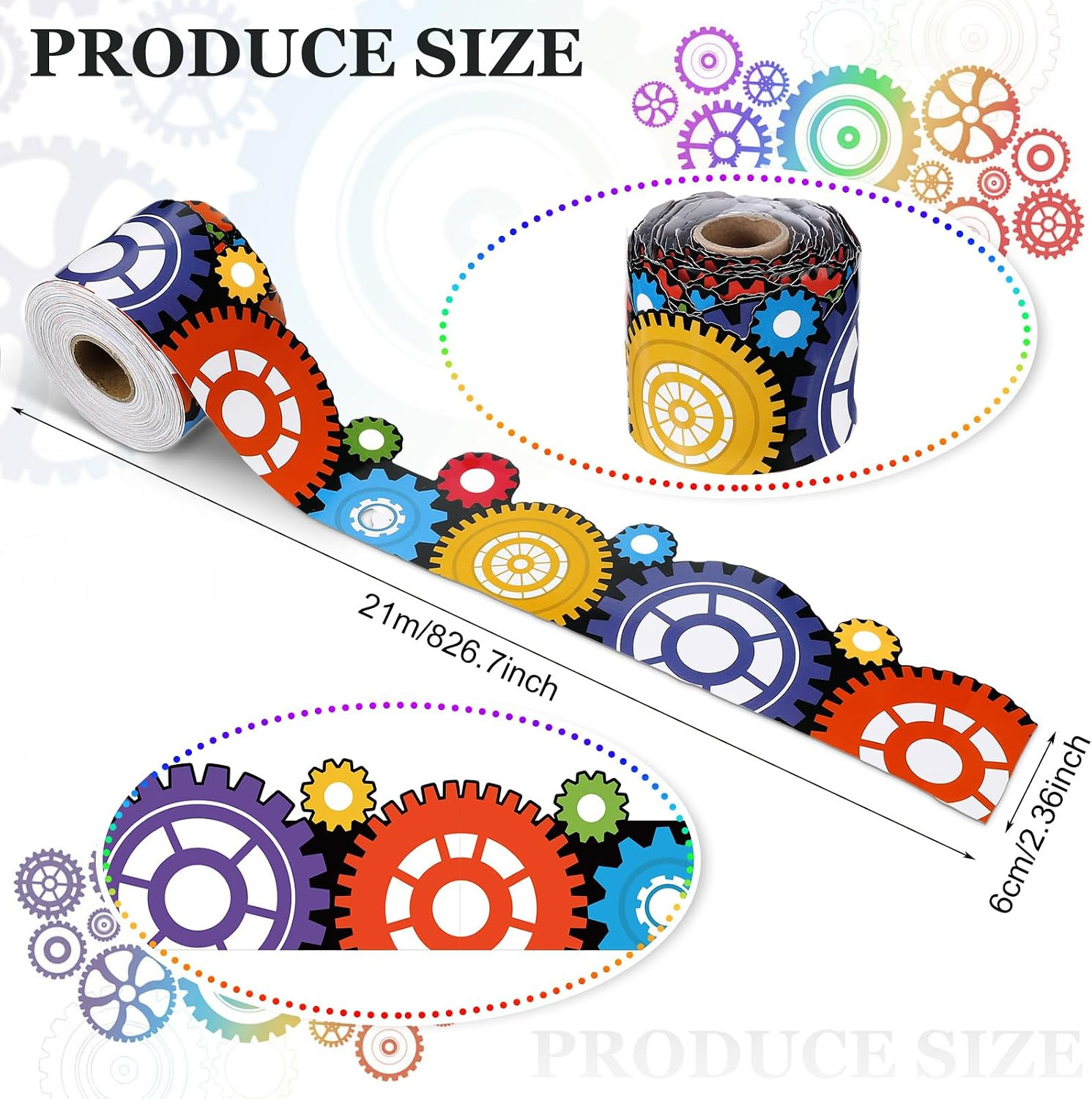 68 Ft Gears Bulletin Board Borders Engineering Science Classroom Decor for Bulle