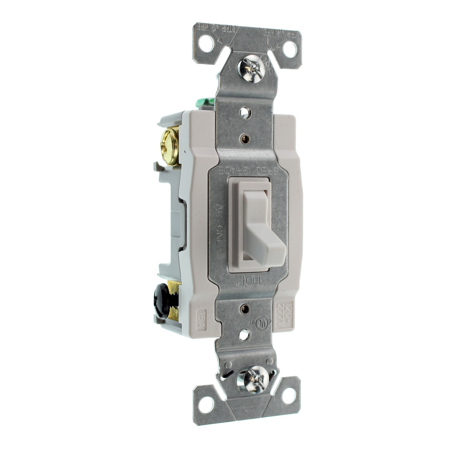 HUBBELL RS415WZ SPEC GRADE TOGGLE SWITCH, 4-WAY, GROUNDING, 15A, 120/277V, WHITE