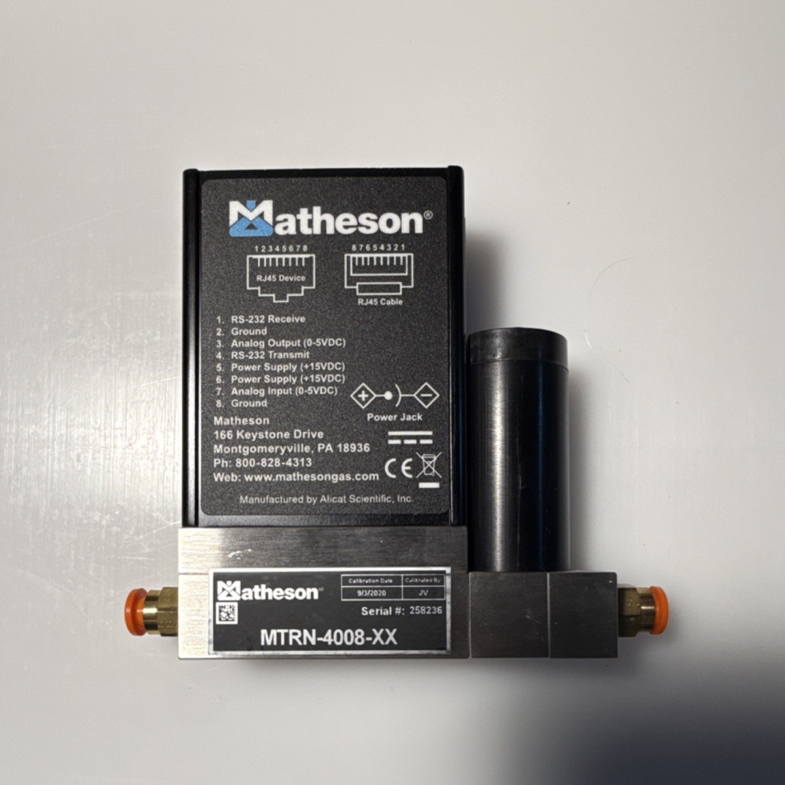 Matheson (Alicat Scientific) Digital Mass Flow Controller (CO2)