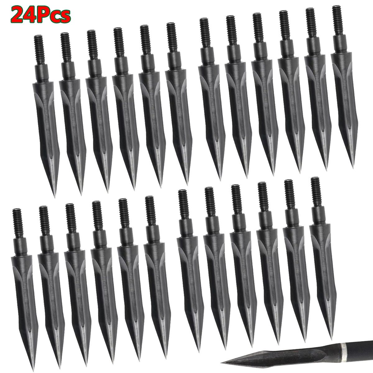 24Pcs Archery Broadheads 112Grain Arrowheads Screw-in Arrow Tips for Bow Hunting