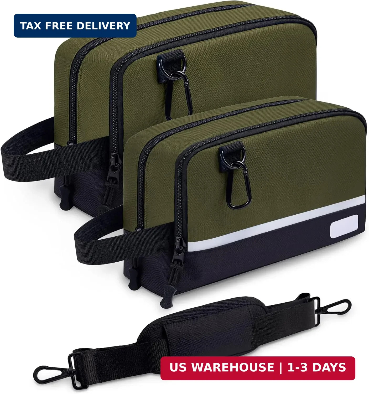 2 Pack Small Tool Bags Zipper Pouch for Organizing, with Adjustable Shoulder Str