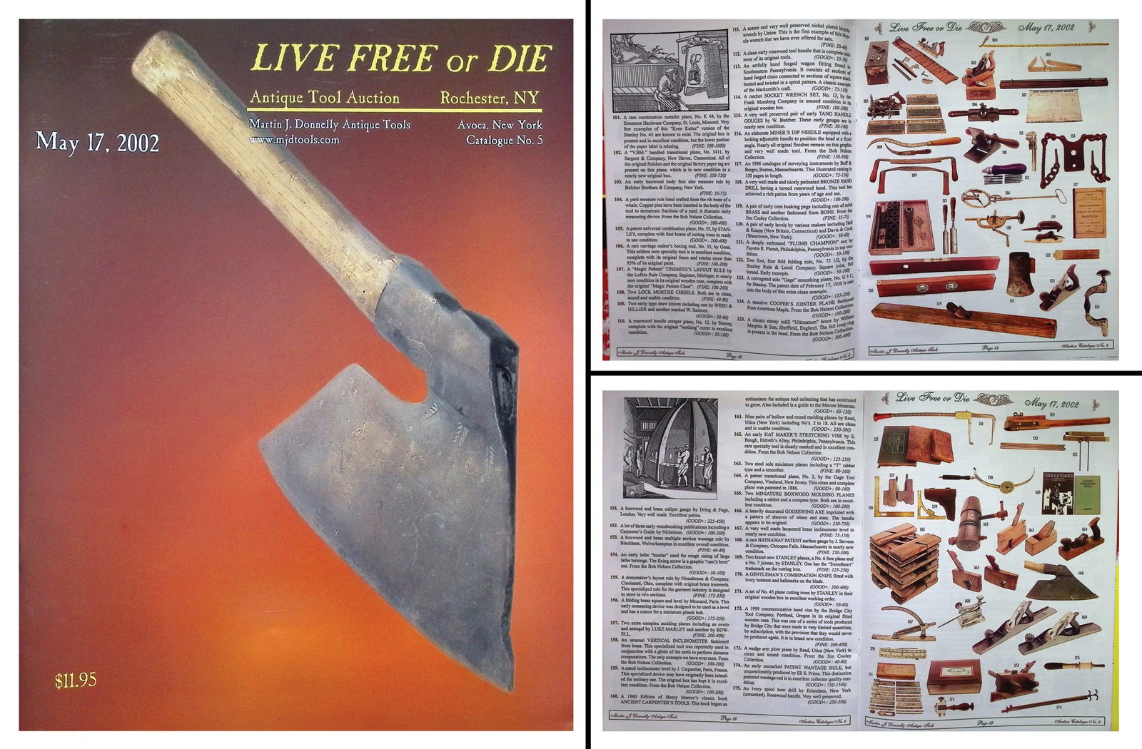 Full Color May, 2002 (EL01) Antique Tool Auction Catalog & Prices Realized