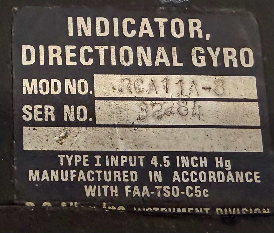 Directional Gyro RCA11A-8 Removed Working