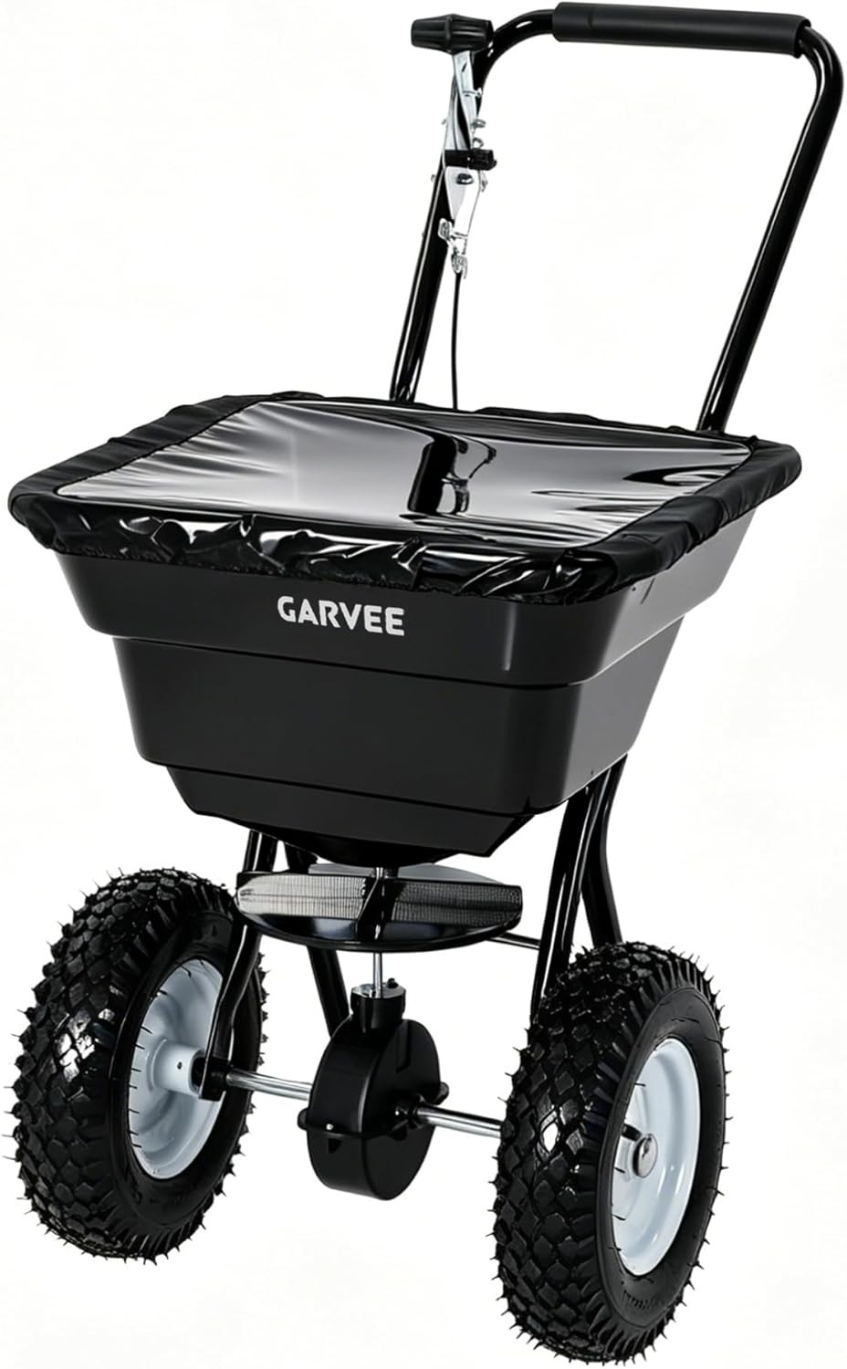 Walk Behind Push Spreader 100LBS, 12FT Width, 13in All Terrain Wheels Adjustable