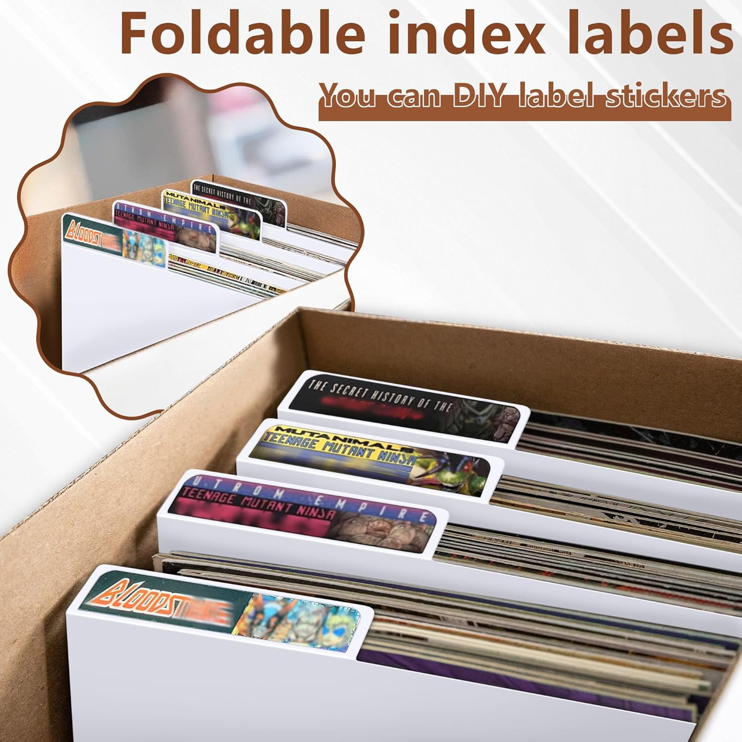 Comic Book Dividers, 25 Pack Cardboard Comic Book Dividers with Tabs for Comic