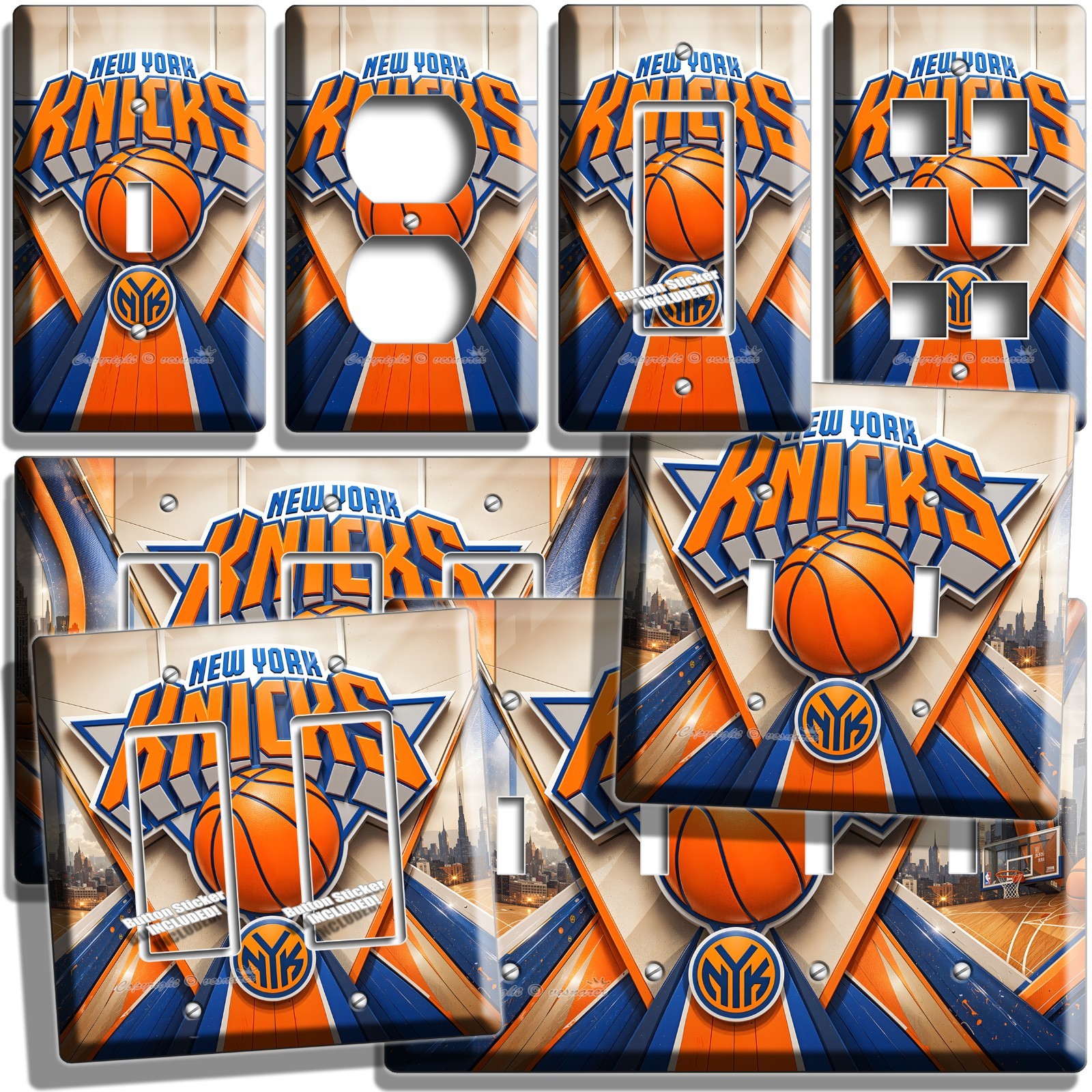 NYK NEW YORK KNICKS STADIUM BASKETBALL TEAM LIGHT SWITCH OUTLET WALL PLATE DECOR