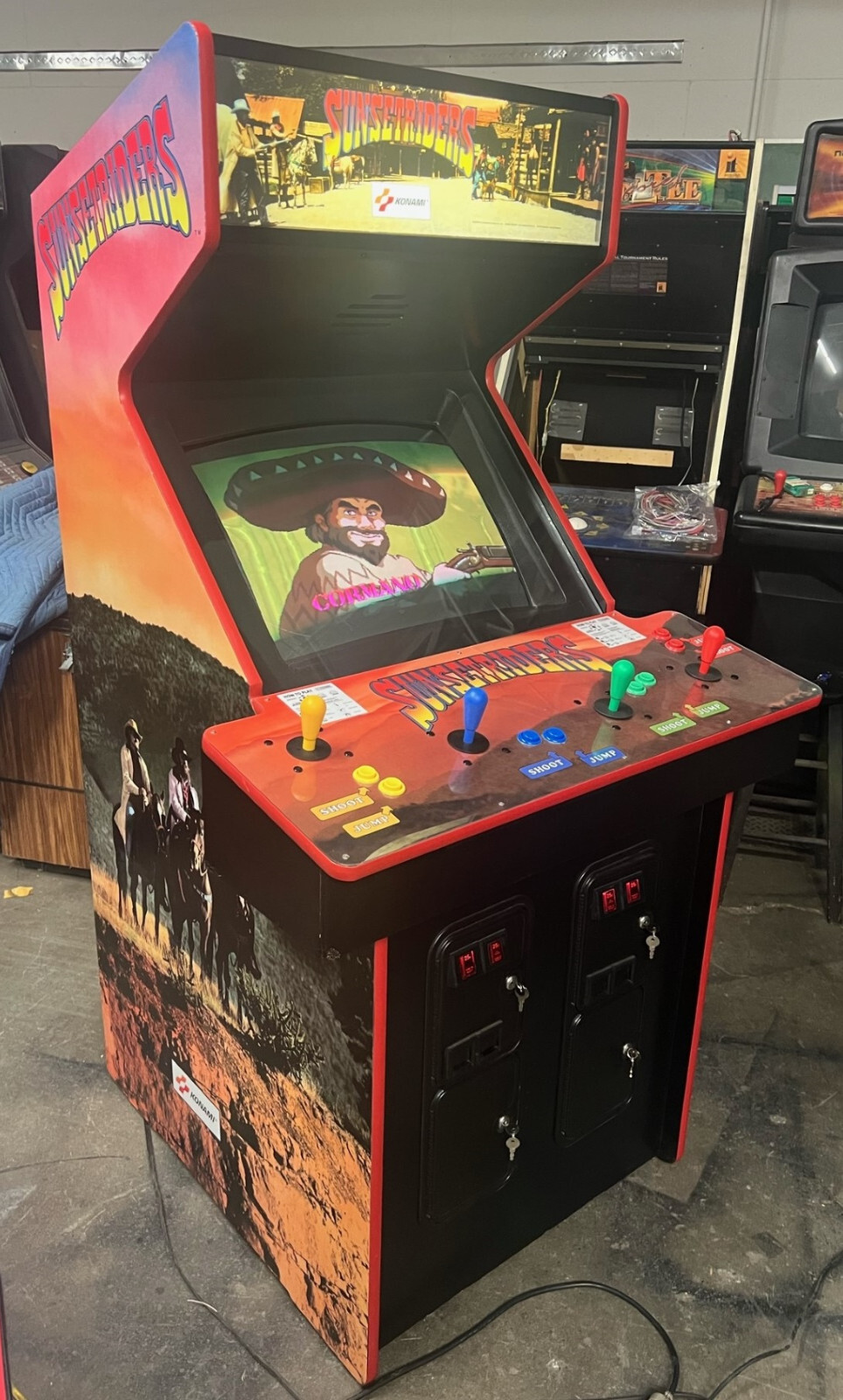 SUNSET RIDERS ARCADE MACHINE by KONAMI 1991