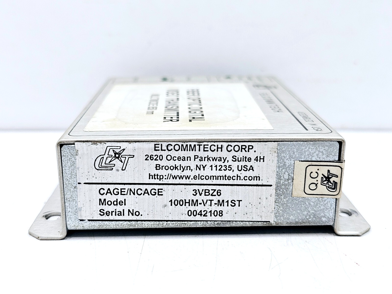 100HM-VT-M1ST ELCOMMTECH FIBER OPTIC DIGITAL VIDEO TRANSMITTER 3VBZ6
