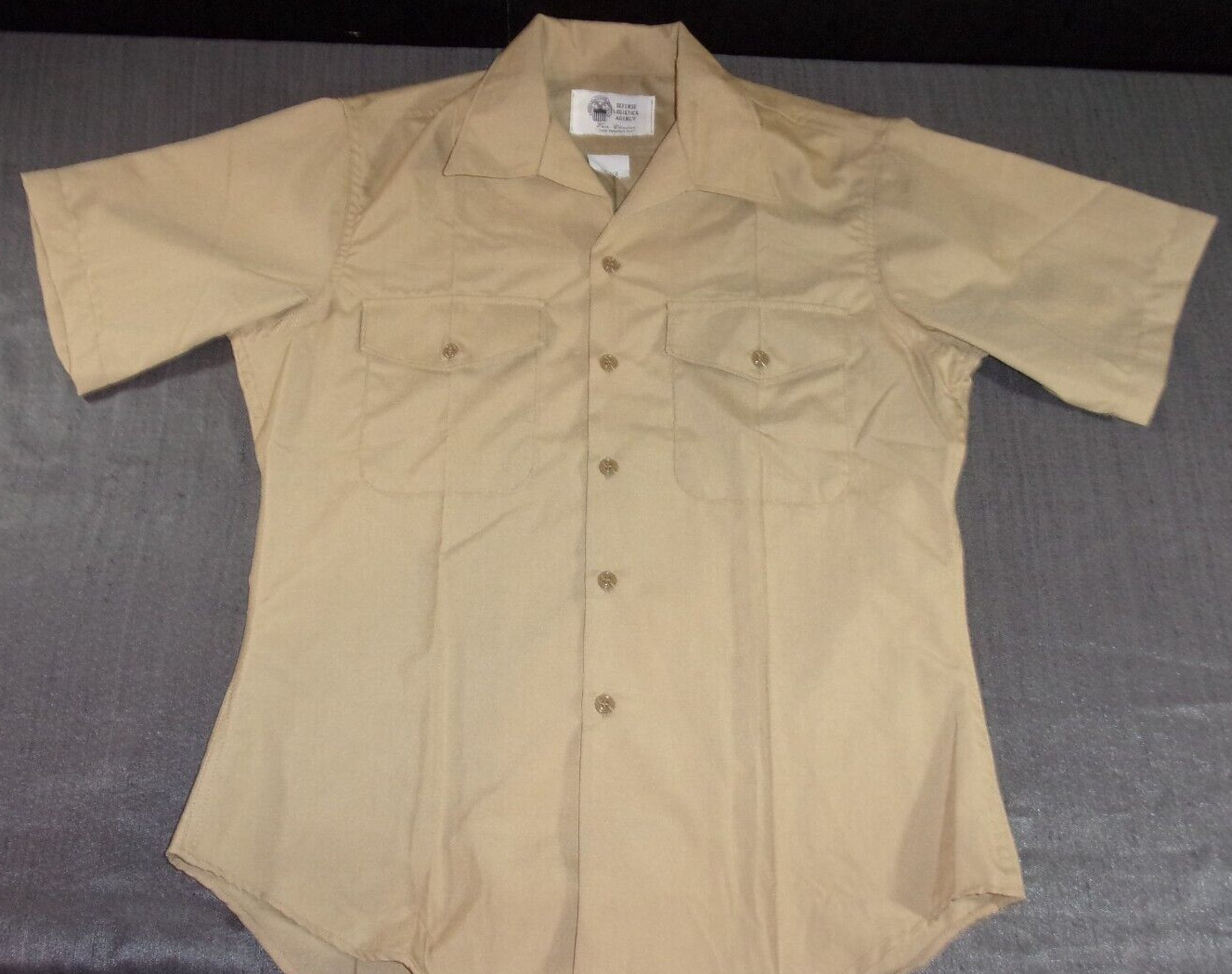 USMC SHIRT, MAN'S KHAKI SHADE M-1 QUARTER LENGTH SLEEVE 15 1/2