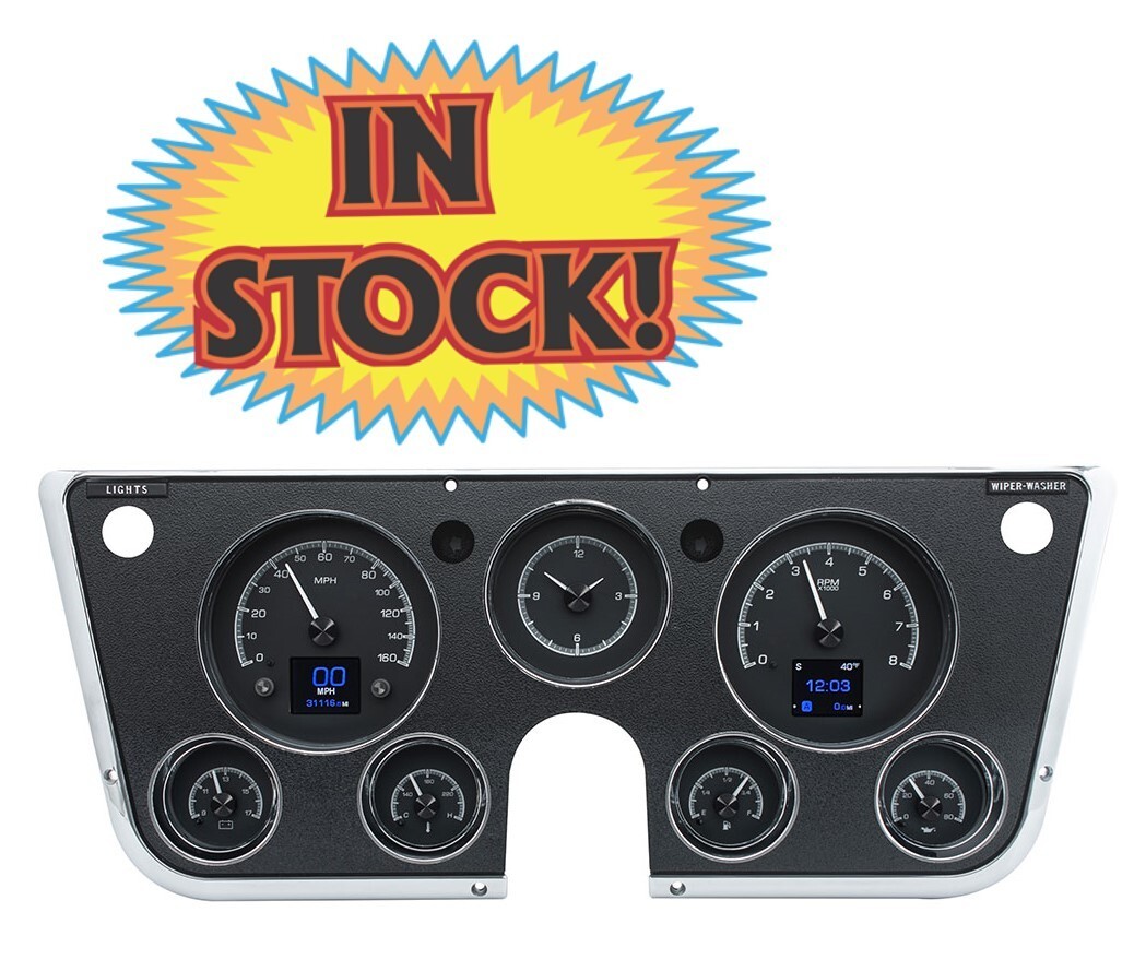 Dakota Digital HDX-67C-PU-K - 1967-72 Chevy & GMC Truck HDX Gauges - Black Face