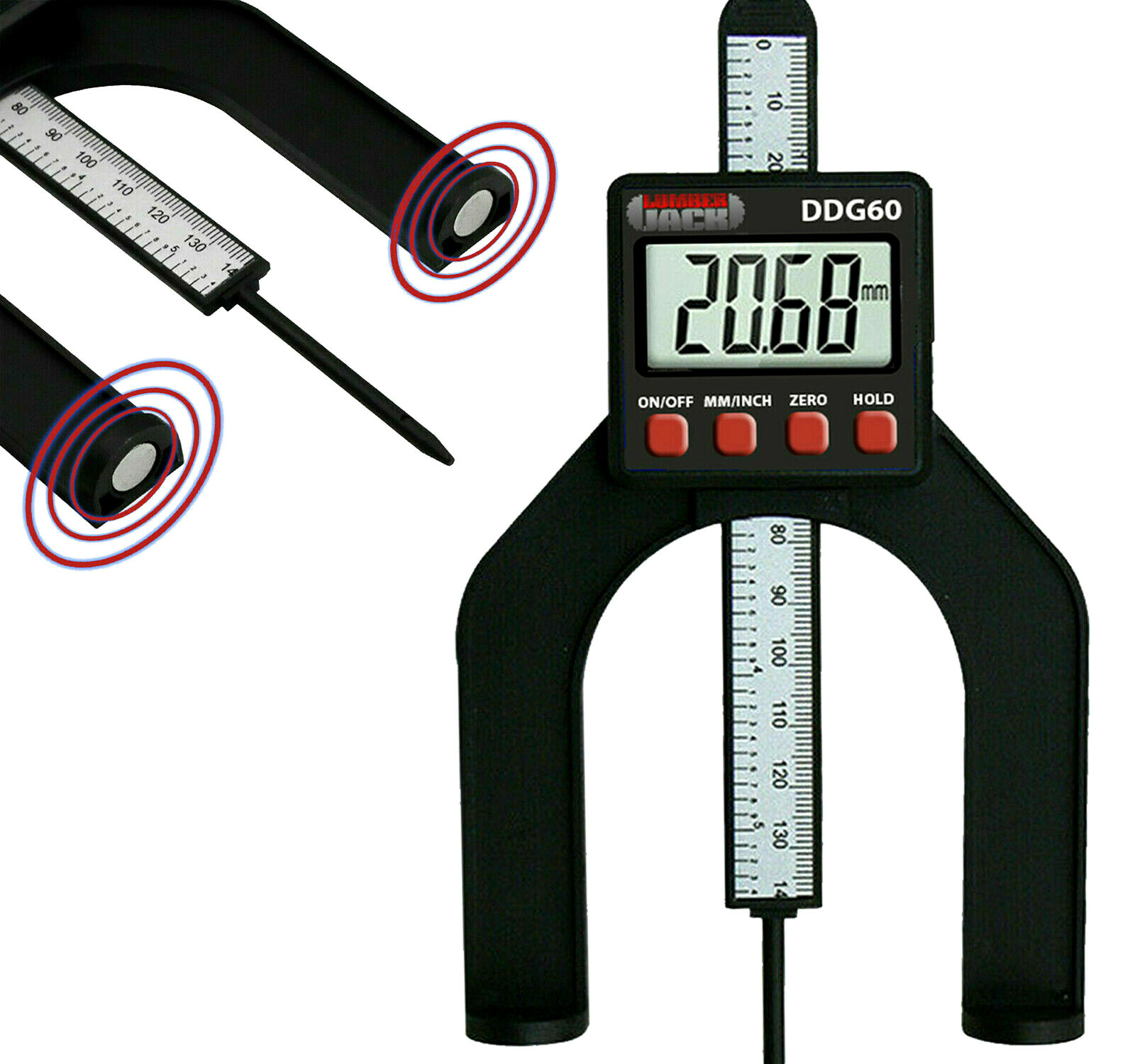 Digital Depth Gauge LCD Display 0- 85mm 60mm Jaw for Routers Table & Saws