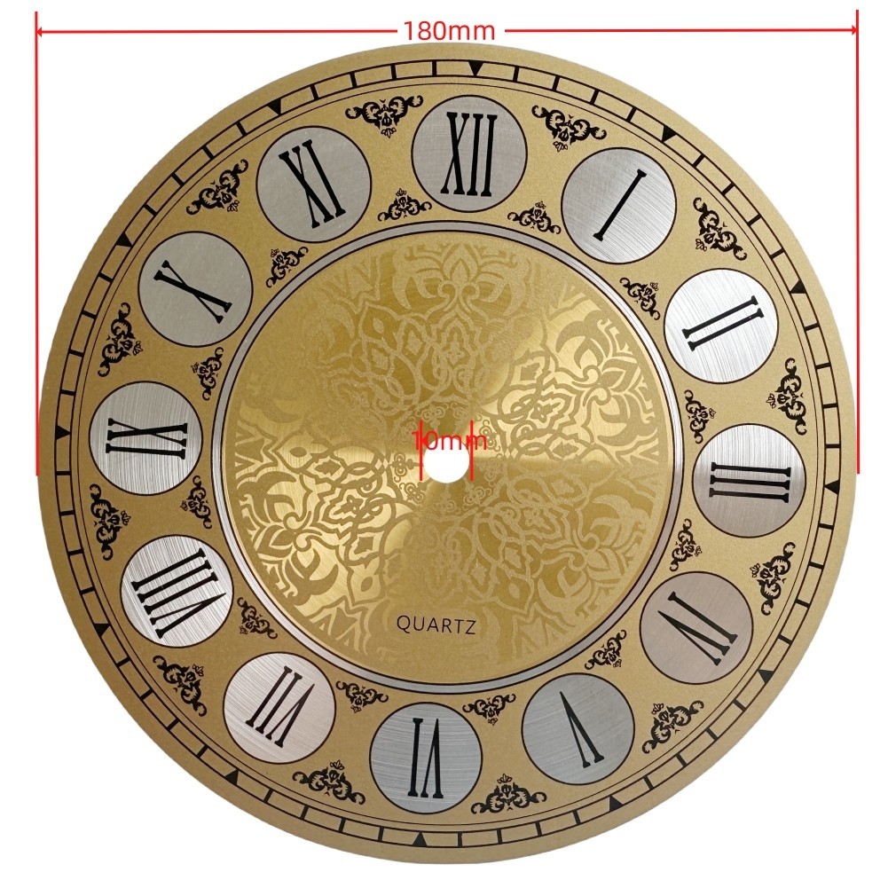 7 In Diameters 180mm Vintage Aluminium Metal Wall Clock-Dial Face Roman Numeral