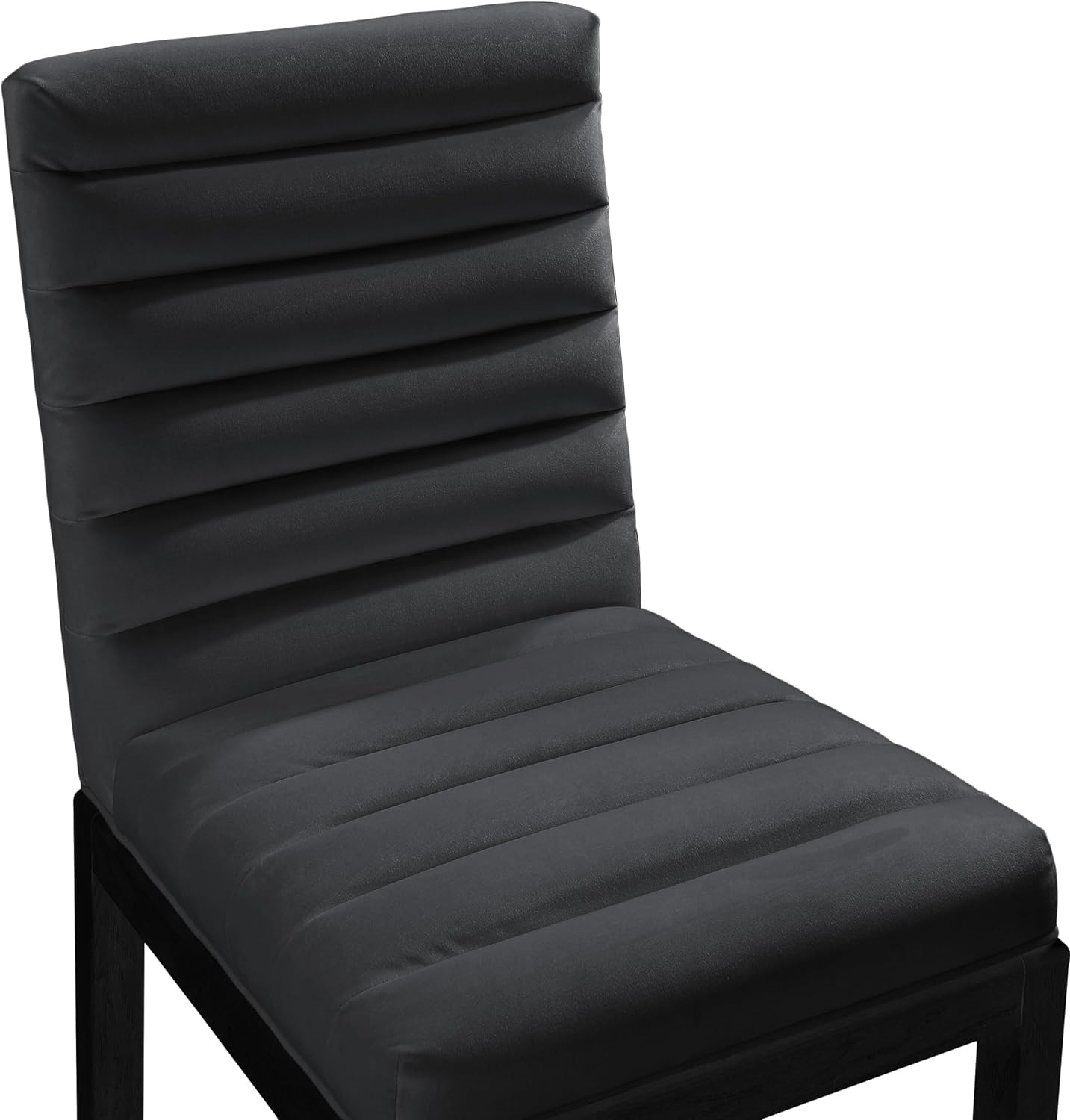 Evelyn Black Velvet Dining Chair with Sturdy Ash Wood Legs