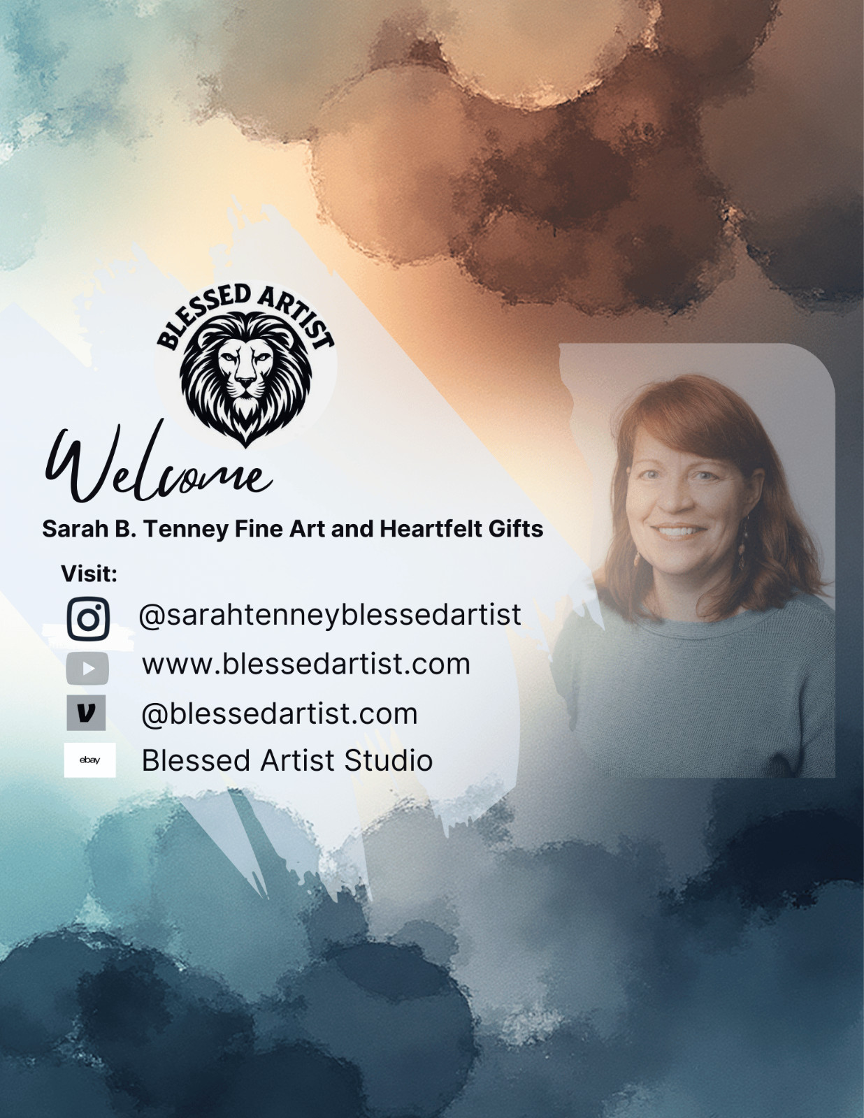 BLESSED#1228A Cross Easter 11x14 Original Canvas Abstract Art
