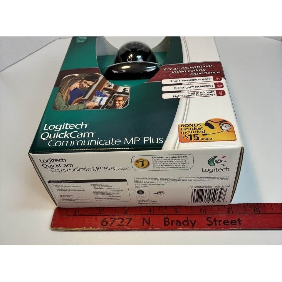 Logitech QuickCam Communicate MP Plus S5500 Webcam 1.3MP USB New Open Box Black