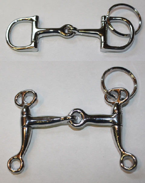 Equine Key Chain - Horse Bit - Dee Ring Snaffle or Western Tom Thumb