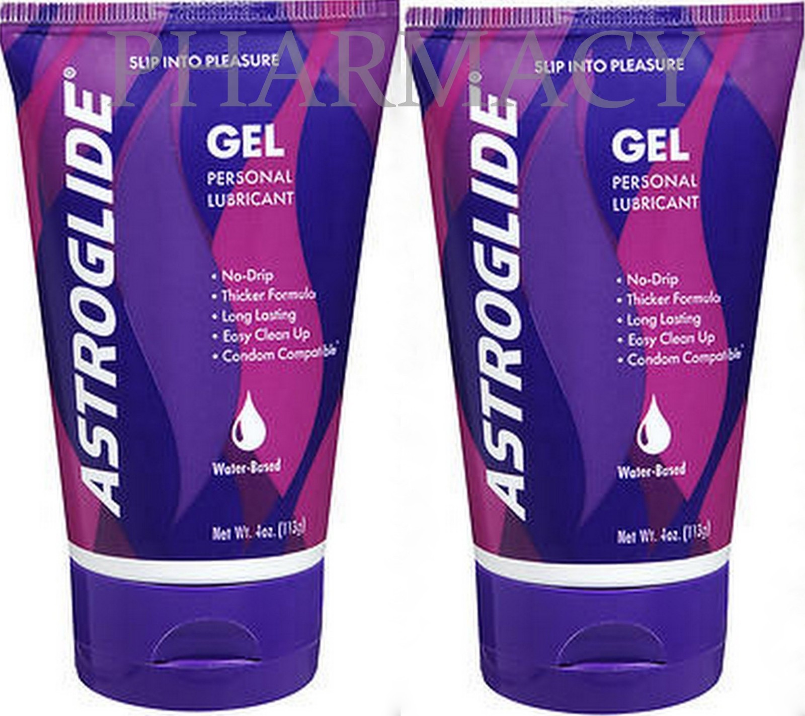 Astroglide Personal Lubricant Gel 4oz ( 2 Tubes ) PHARMACY FRESH! purple ^^