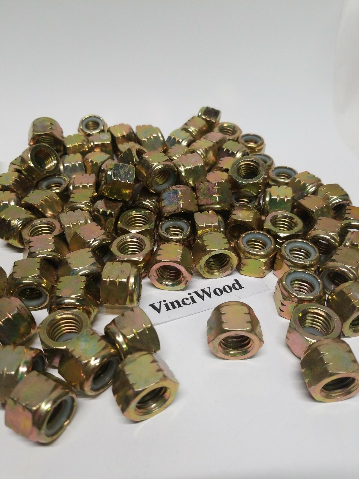 7/16-20 Grade 8, Nylon Insert Lock Nuts, Yellow Zinc Plated. (25).