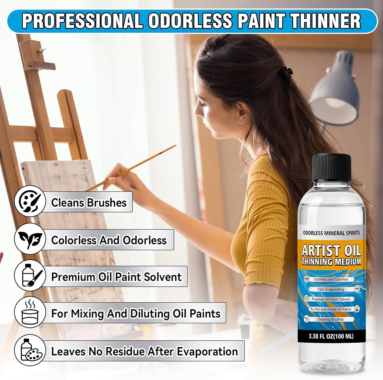 Odorless Mineral Spirits 100ml, Odorless Paint Thinner for Oil Based Paint, ...