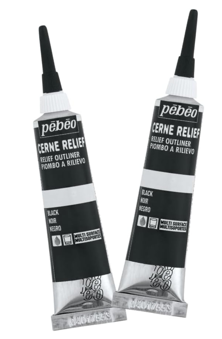 Pebeo Vitrail Cerne Relief 20 ml 2 Pack Dimensional Paint Black - FREE POSTAGE