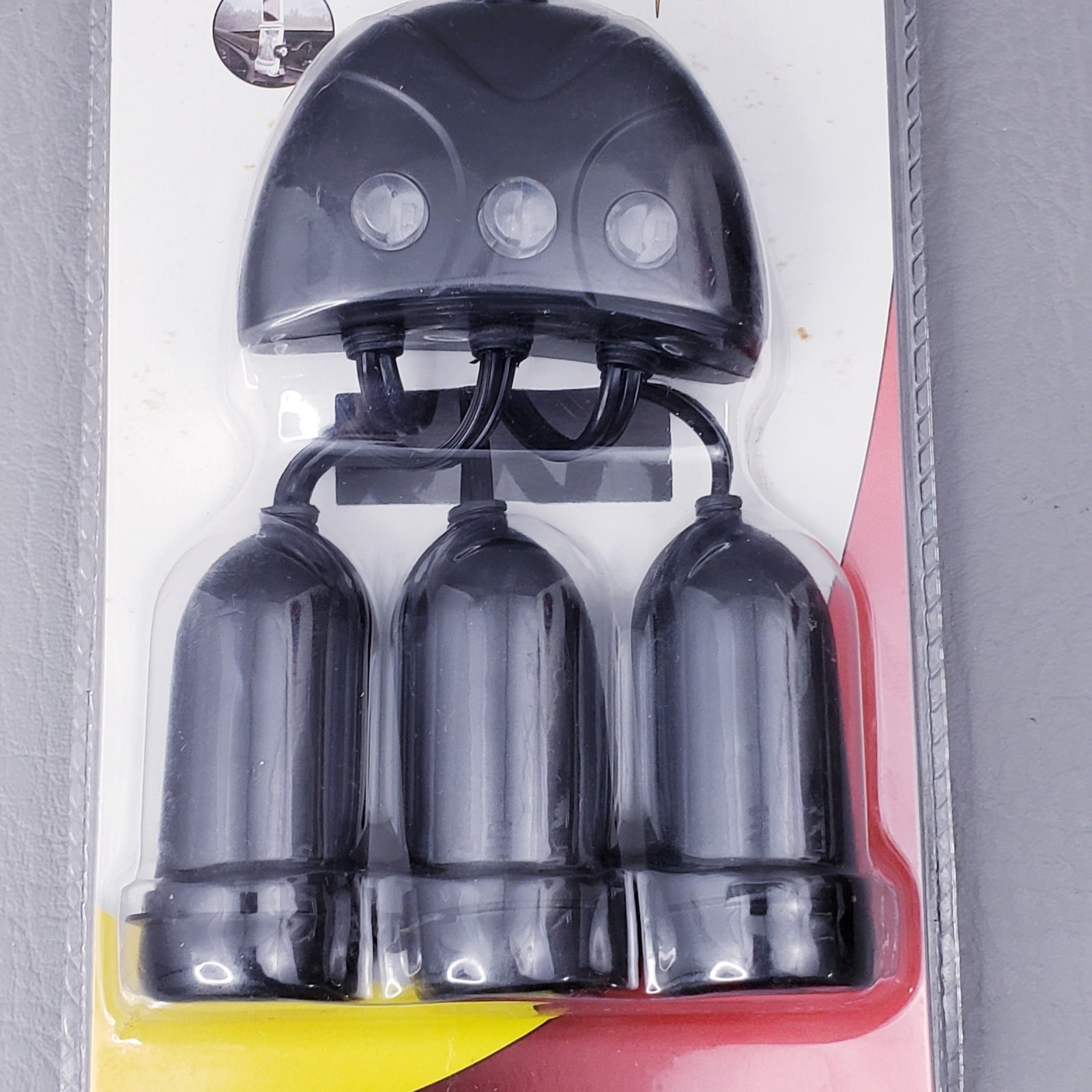 12 volts Triple Socket Power Pod, 3 individual led, Black