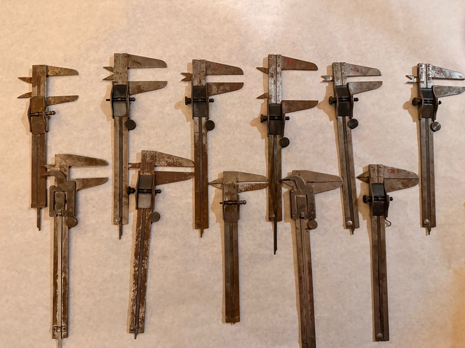 Vintage vernier calipers branded as The Conqueror or Steelcraft