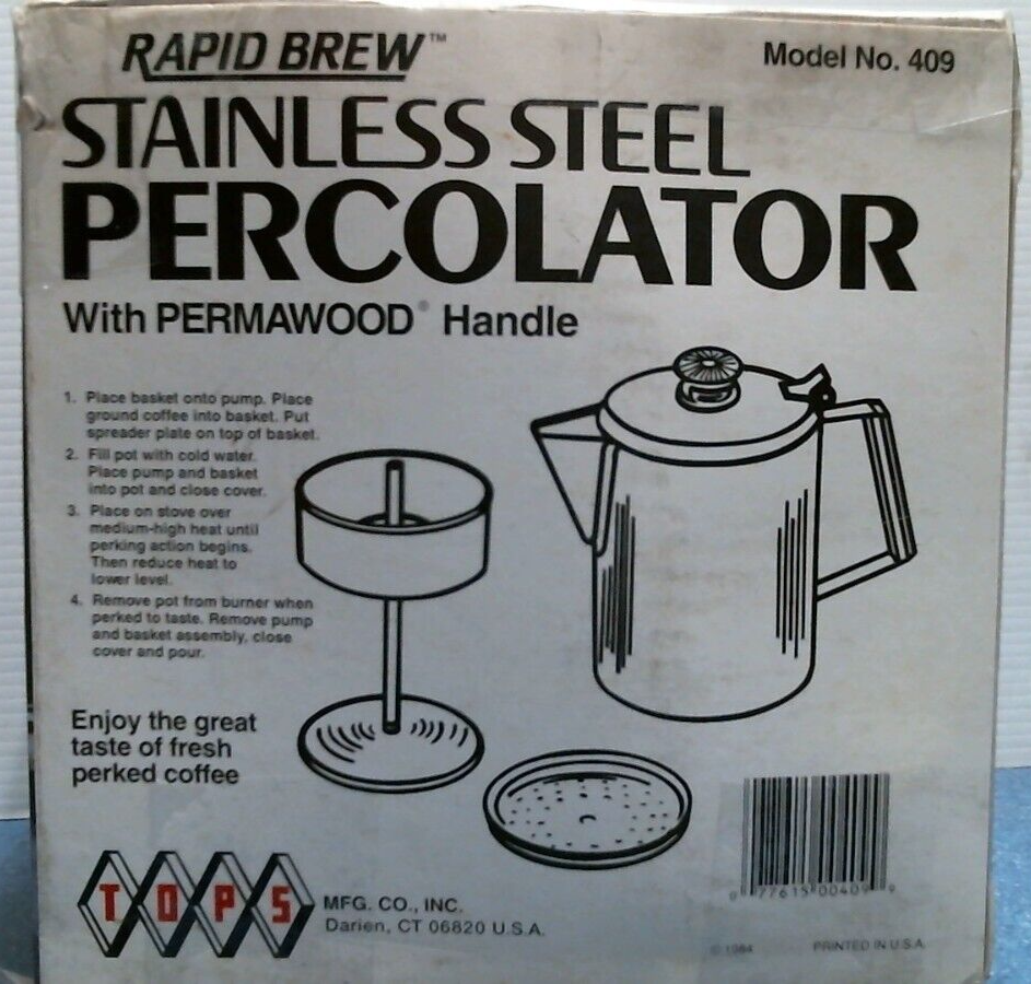 Tops Rapid Brew Stainless Steel Percolator (409) FS
