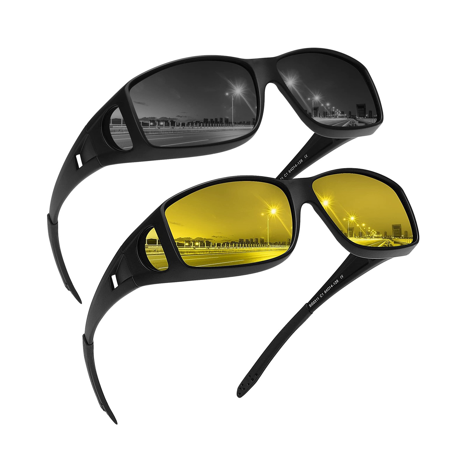 MEETSUN Fit Over Glasses Sunglasses for Men Women,Wrap Around S... USA Fast Ship