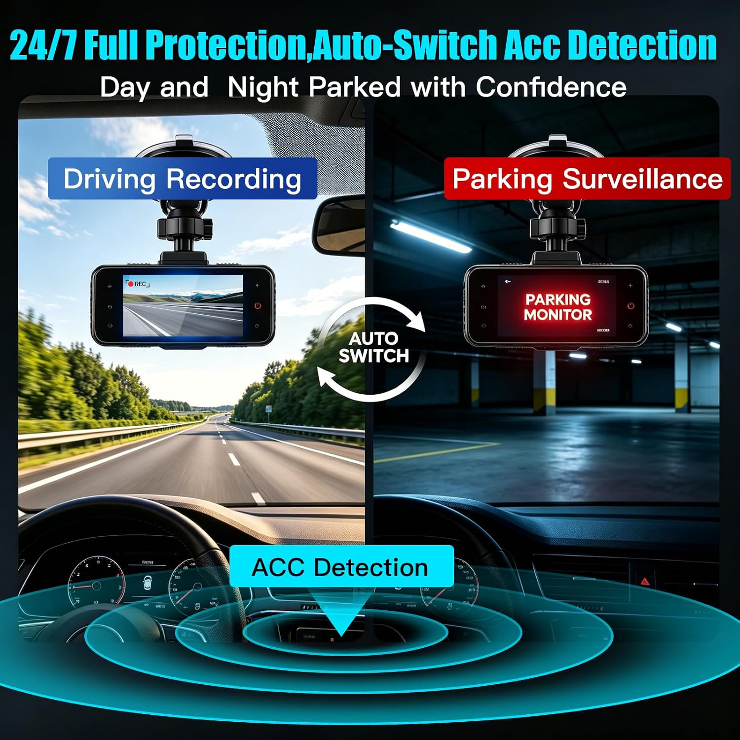 USB-C Dash Cam Hardwire Kit with Acc Detection, LED Display, 4-Level Adjustable