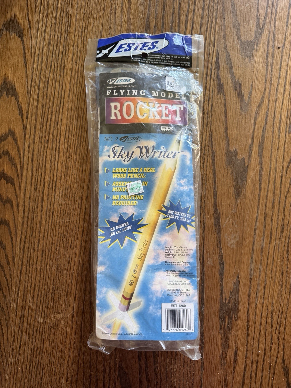 THE PENCIL ROCKET!!!  Estes Sky Writer Flying Model Rocket Kit #1260 -Sealed
