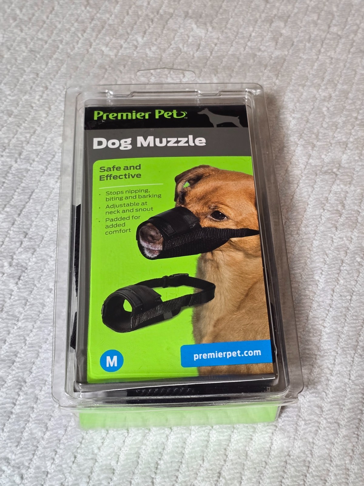Premier Pet Dog Muzzle Medium Size Padded Nylon Safe & Adjustable